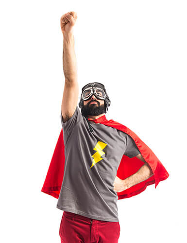 superhero hipster hands up
